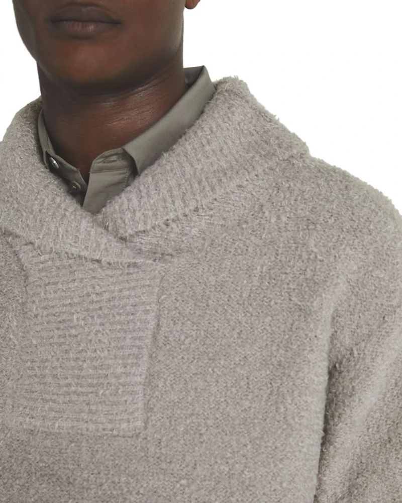 x Les 100 Ciels Unisex Noah Boucle Shawl Collar Jumper