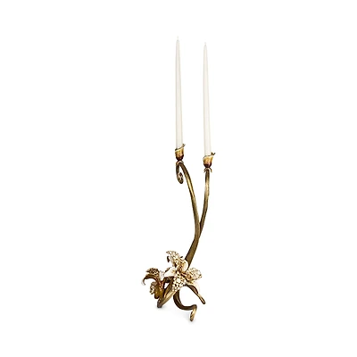 Jay Strongwater Roselyn Orchid Double Candlestick