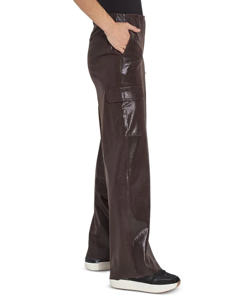 Callie Foil Faux Suede Pants