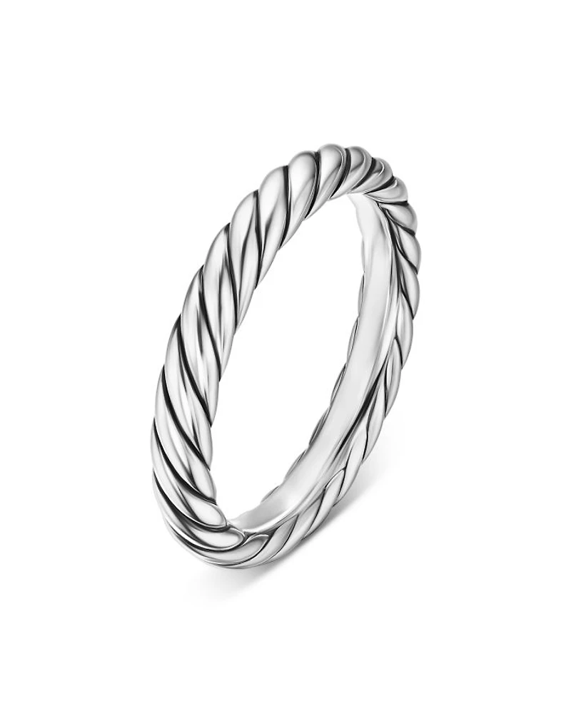 Cable Band Ring Sterling Silver, 3.4mm