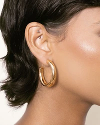 Medium Thick Classic Hoop Earrings