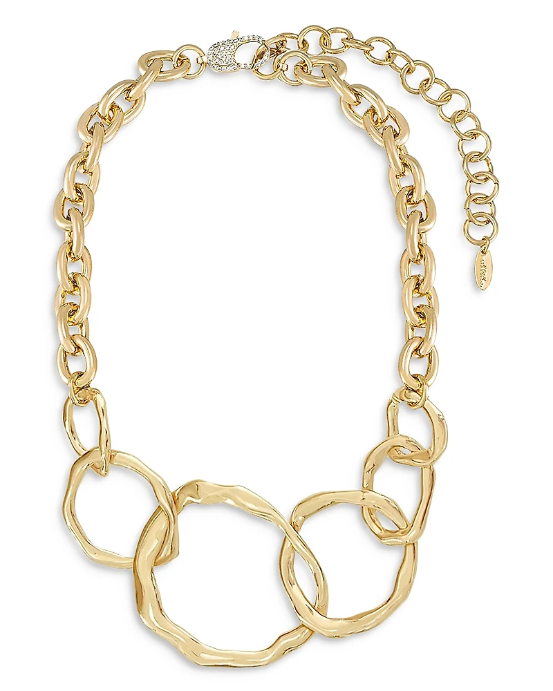 Ettika Interlocking Golden Chain Statement Necklace