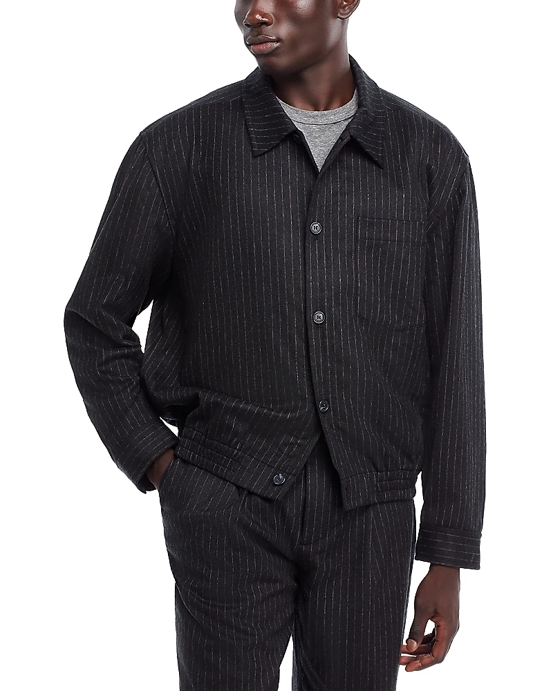 Simkhai Ernie Wool Blend Stripe Shirt Jacket