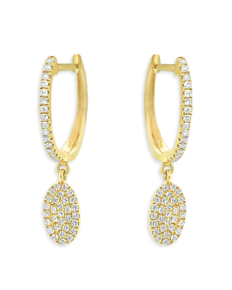 Meira T 14K Yellow Gold Diamond Cluster Dangle Hoop Earrings