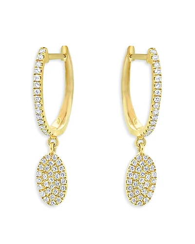 Meira T 14K Yellow Gold Diamond Cluster Dangle Hoop Earrings