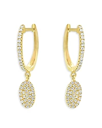 Meira T 14K Yellow Gold Diamond Cluster Dangle Hoop Earrings