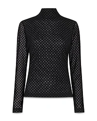 Checked Flocked Mesh Top