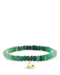 Sydney Evan Wicked x Sydney Evan 14K Yellow Gold Emerald Ombre Witch Hat Charm Bracelet