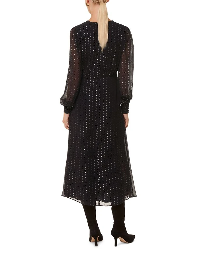 Metallic Stripe Midi Dress