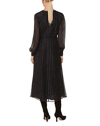 Metallic Stripe Midi Dress