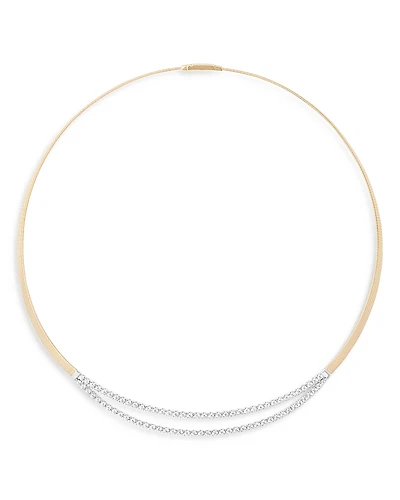 Marco Bicego 18K Yellow Gold Masai Diamond Double Row Bar Collar Necklace, 16.5