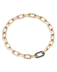 Men's 18K Black & Rose Gold Diamond Clasp Chain Link Bracelet