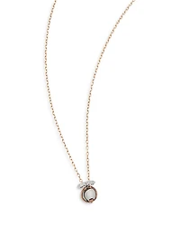 18K Rose & White Gold Diamond Chantecaille Small Pebble Charm Pendant
