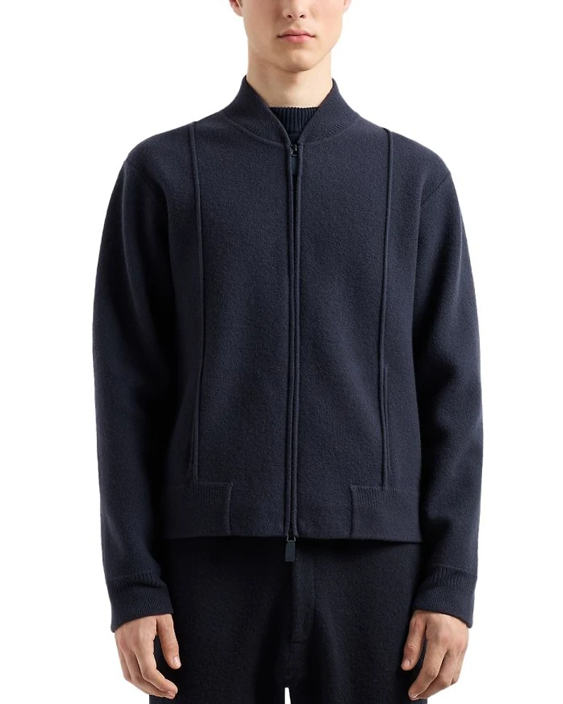 Knit Wool Bomber Jacket
