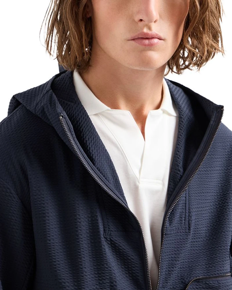 Seersucker Hooded Jacket