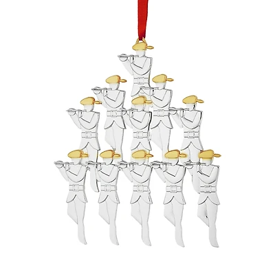 Nambe Twelve Days of Christmas: 11 Pipers Piping Ornament
