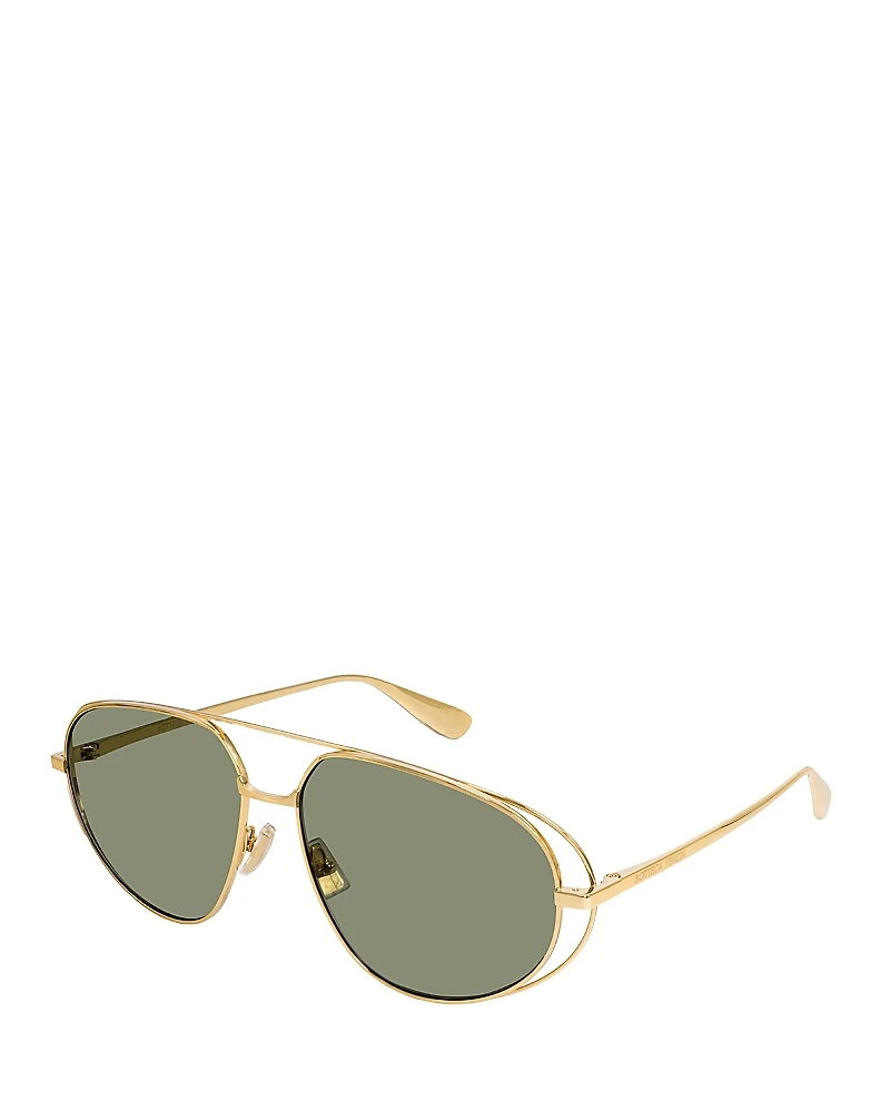Bottega Veneta Flower Pilot Metal Sunglasses, 61mm