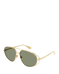 Bottega Veneta Flower Pilot Metal Sunglasses, 61mm