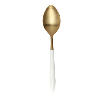 Ares Oro and White Serving Spoon
