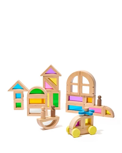 Rainbow Blocks and Cars Building Set - Ages 18 months+