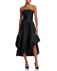 Aqua Mikado Strapless Midi Gown - Exclusive