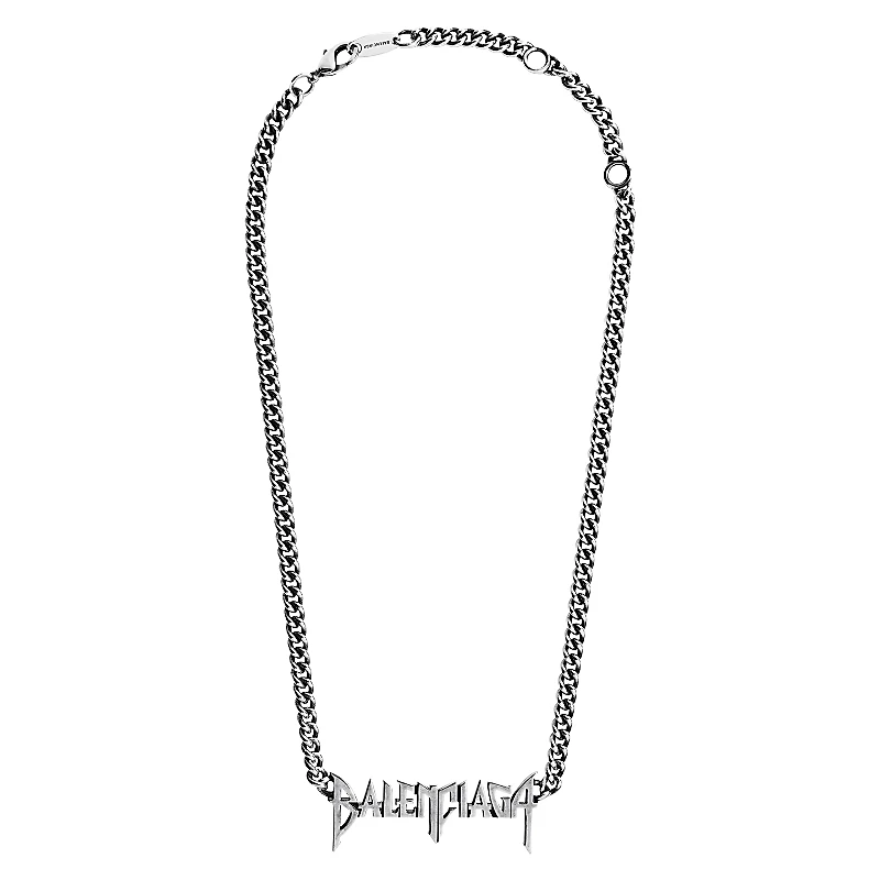 Balenciaga Typo Metal Necklace