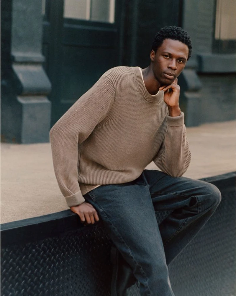 Shaker Stitch Crewneck Sweater