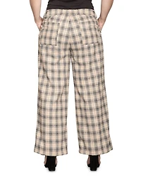 Plus Plaid Wide Leg Pants