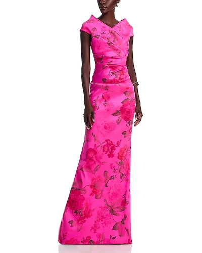 Teri Jon by Rickie Freeman Pleated Waist Gown