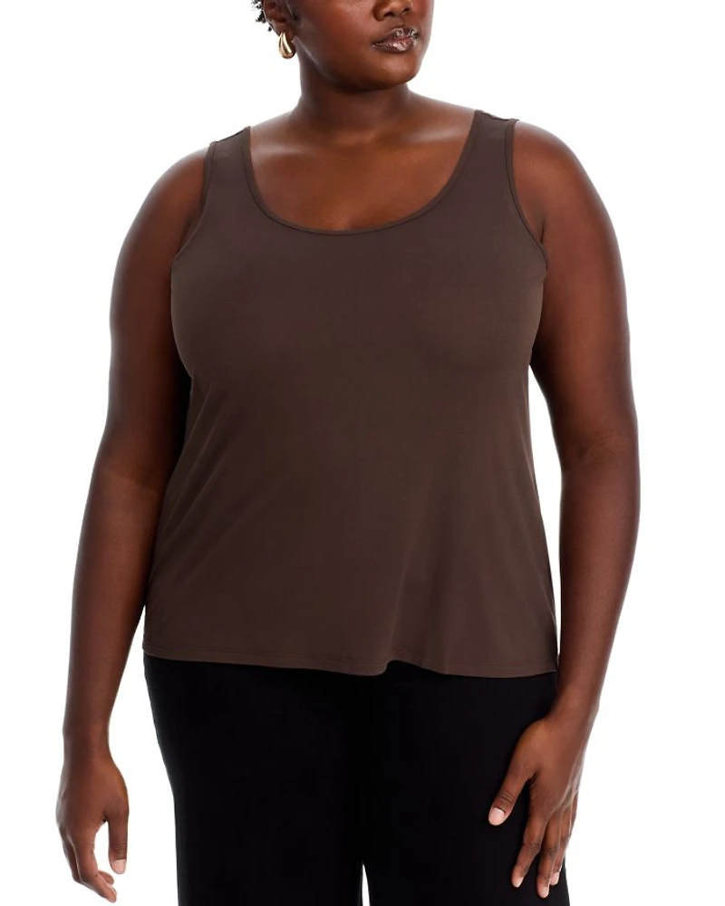 Stretch Silk Jersey Scoop Neck Tank