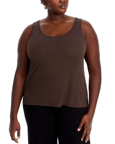 Stretch Silk Jersey Scoop Neck Tank