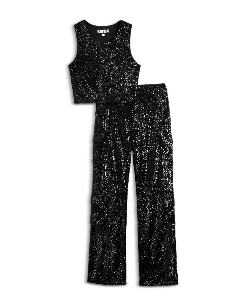 Girls' Miley Cropped Sequined Top - Big Kid