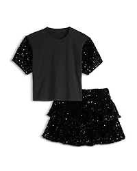 Girls' Misha Tiered Sequined Skirt - Big Kid