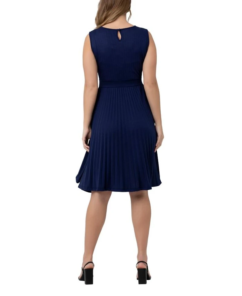 Knife Pleat Dress - Round Neck
