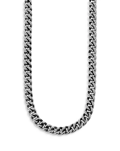 Sterling Silver Men's Curb Link Chain Necklace, 24"