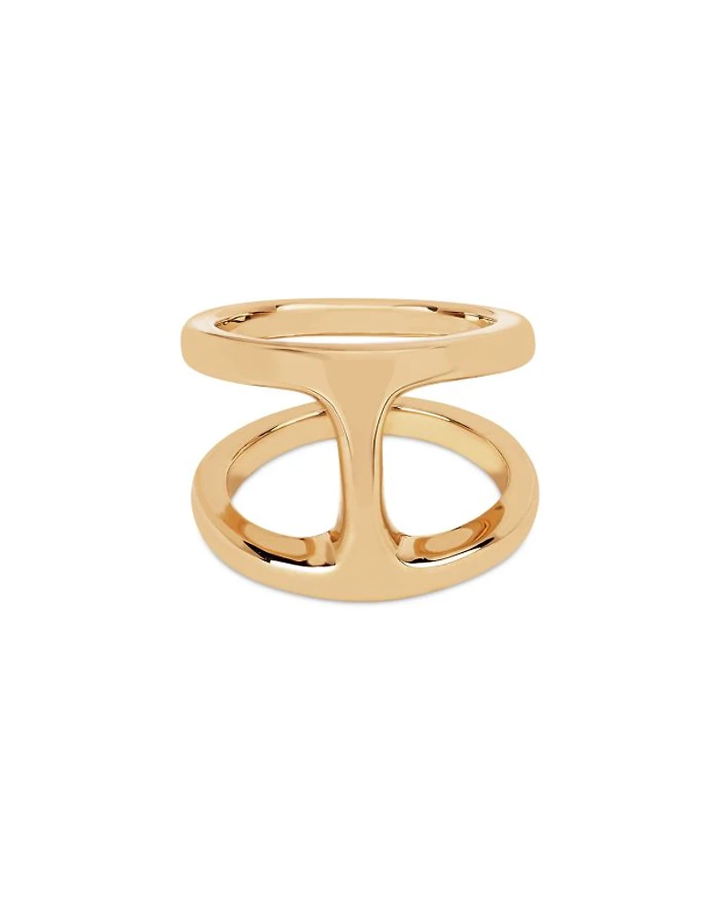 18K Yellow Gold Phantom Double Row Statement Ring
