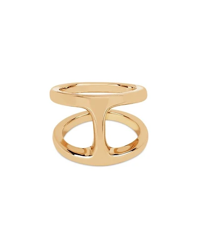 18K Yellow Gold Phantom Double Row Statement Ring