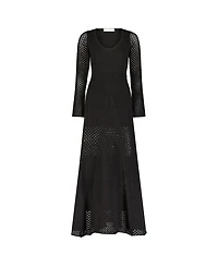 Scoop Neck Long Sleeve Knit Maxi Dress