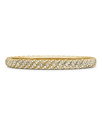 David Yurman 18K Yellow Gold Sculpted Cable Pave Diamond Bangle