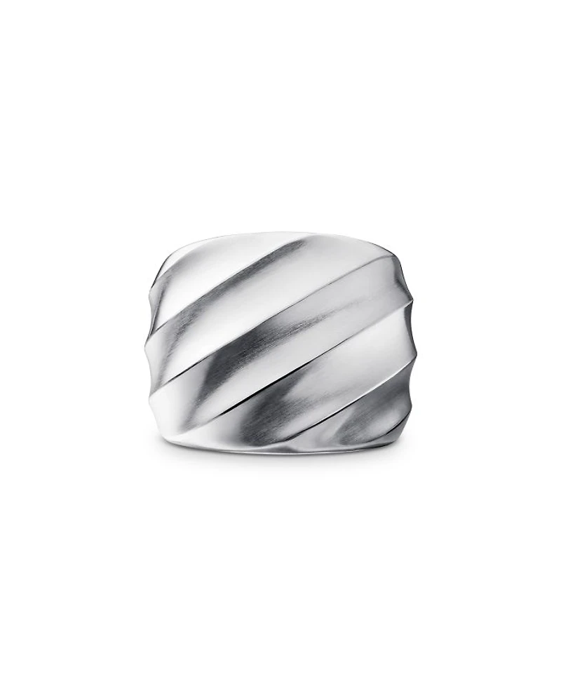 Sterling Silver Cable Edge Saddle Ring