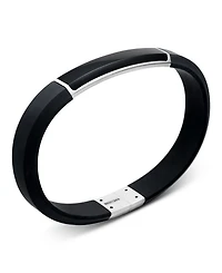 Men's Sterling Silver Streamline® Onyx Black Rubber Bracelet