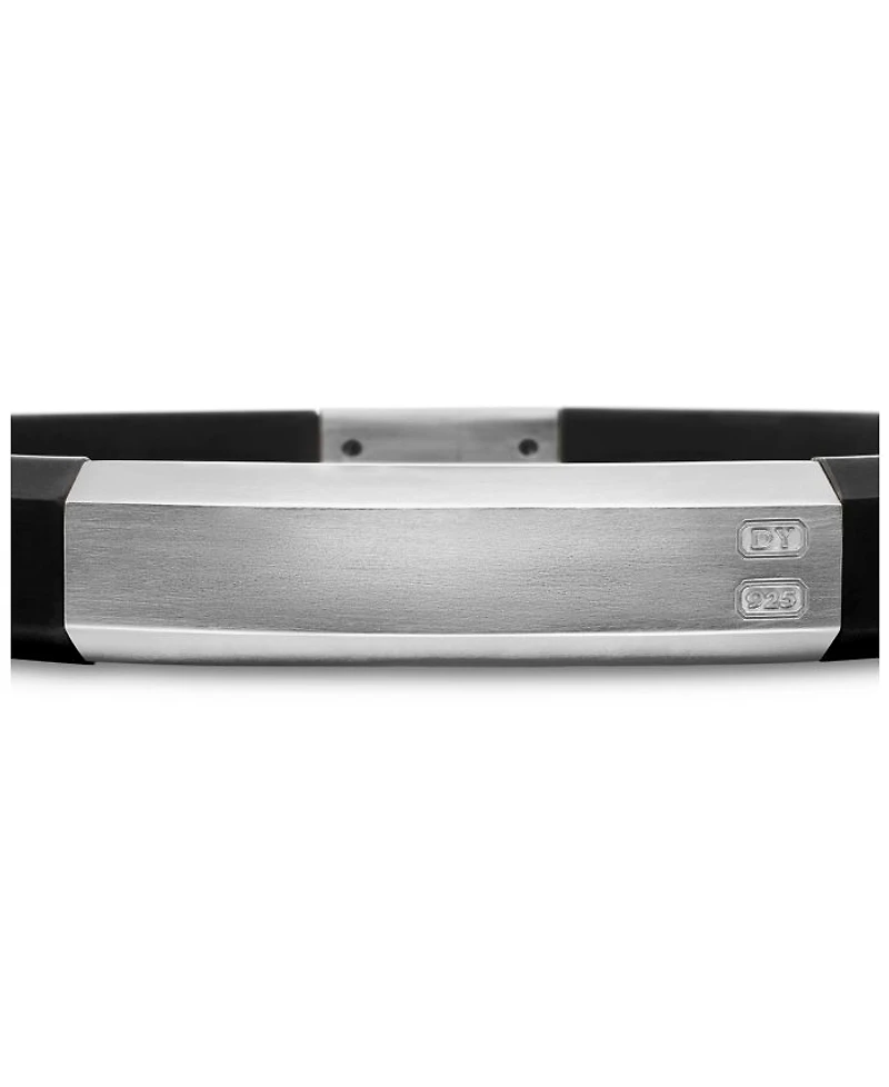 Men's Sterling Silver Streamline® Black Rubber Statement Bracelet