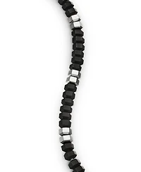 Men's Hex Bead Bracelet Sterling Silver, 6mm
