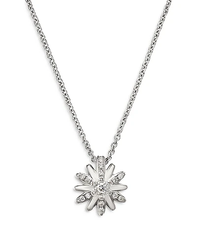 David Yurman Petite Starburst Pendant Necklace with Diamonds, 18