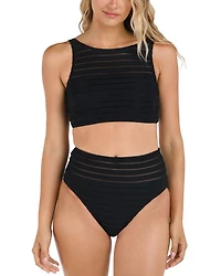 High Neck Midline Bikini Top