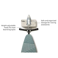 IronHub Wall Mounted Iron Storage Caddy With Ironing Board Hook