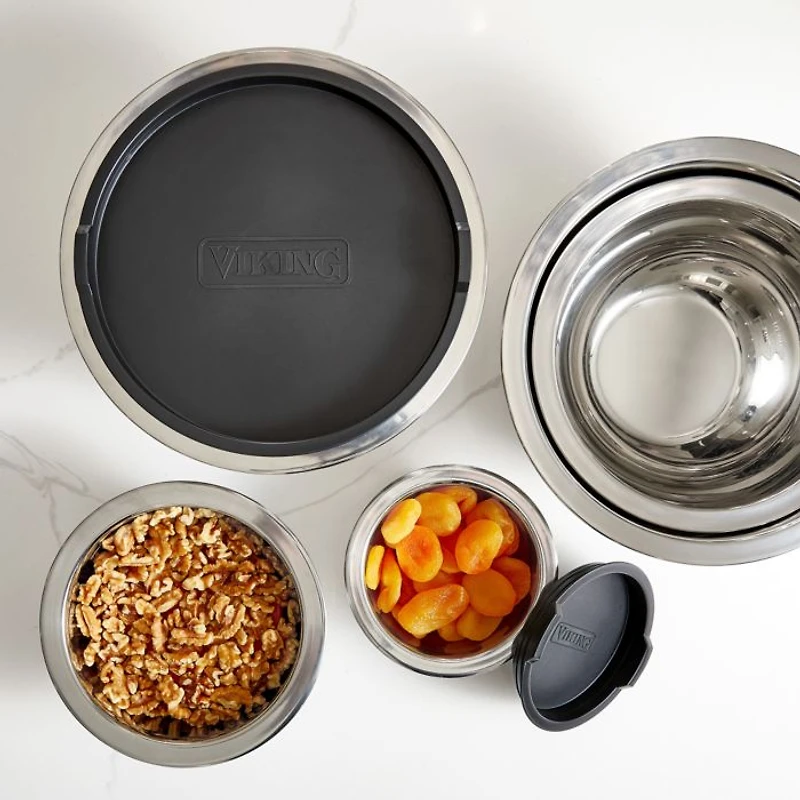 10 Piece Stainless Steel Mixing Bowl Set, Black