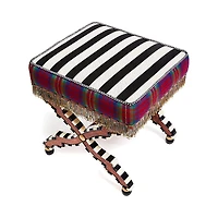 Mackenzie-Childs On Wall Street Stripe Cushioned Accent Stool