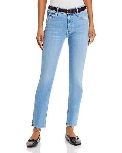 Mother Dazzler Mid Rise Ankle Fray Jeans