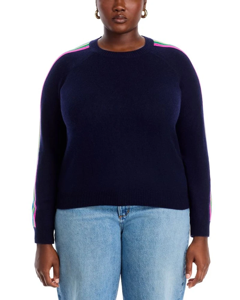 Cashmere Rainbow Athletic Stripe Sweater - Exclusive